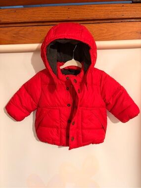 GAP Bright Red Hooded Puffer Coat for Kids
